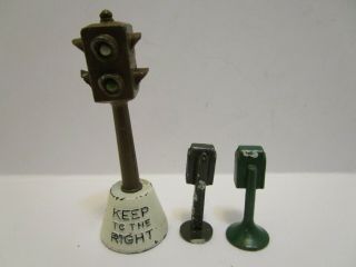 Vintage Lead Four Sided Swivel Traffic Light & U.  S.  Mail Boxes