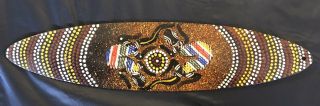 Australian Bullroarer Yarramunua Dreaming Hand Painted Aboriginal Artifact 2