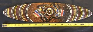 Australian Bullroarer Yarramunua Dreaming Hand Painted Aboriginal Artifact 3