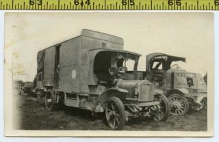 Vintage Wwi Photo / Us Army Laboratory Truck In Dijon France - Chemical Testing