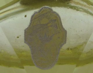 1920s VINTAGE ART DECO AMBER CRYSTAL GLASS PERFUME BOTTLE w/SPRAY PUMP 3