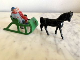 Vintage Barclay Winter Scene Horse &sleigh With Man & Woman