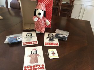 Vintage Peanuts 1968 Snoopy Doll W/ 3 Outfits W/ Paperwork/books