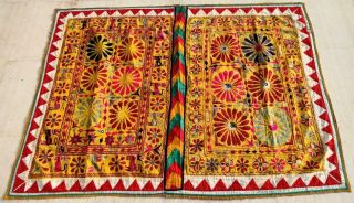 63 " X 45 " Handmade Embroidery Old Tribal Ethnic Wall Hanging Decor Tapestry