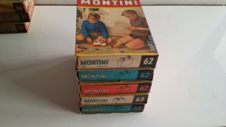 5 Boxes Of Vintage 1960 Montini Construction Bricks.  Old Stock From Toy Shop.