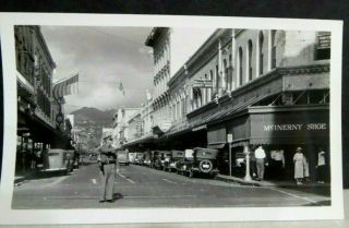 1930 ' s Honolulu Hawaii Photo Downtown Police Old Cars Blaisdell Hotel McInerny 2
