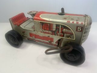 Vintage Marx 5 Tin Toy Tractor 1950 