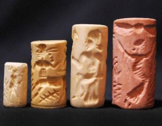 Ancient Cylinder Seal Set 14 Replicas Of Authentic Ancient Cylinder Seals