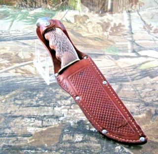 Vintage Schrade Walden Ny Usa 147 Knife W/leather Sheath - P - 63
