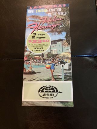 Vintage 60’s The Fabulous Flamingo Hotel,  Las Vegas,  Nevada Brochure