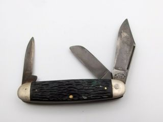 Vtg Pal Cutlery 3 Blade Stockman Pocket Knife Usa Folding 1940s
