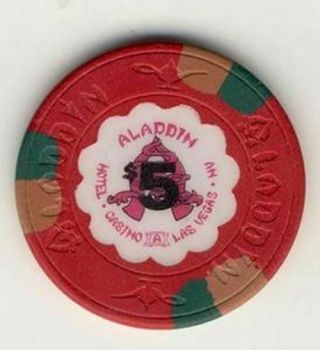 Aladdin Casino Las Vegas Nv $5 Chip 1989