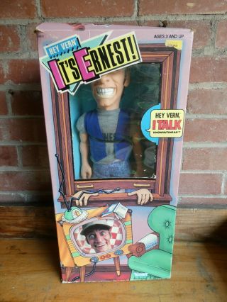 Ernest Pullstring Talking Doll Kenner 1980s Box Hey Vern Great