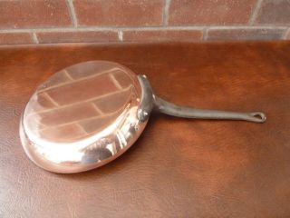 Vintage French 24cm Copper Frying Pan With Stainless Lining Weight 1.  1kgs