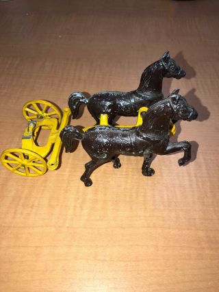 Antique Cast Iron Brown Horse Drawn (missing Carriage)