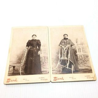 2 Antique Cabinet Photos Of Id’d Sisters Daisy And Pliny Runyan Bland Albany Mis