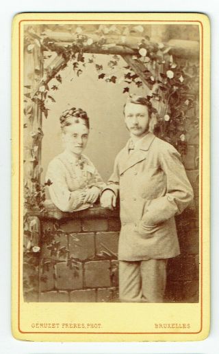 Victorian Cdv Photo Young Couple Bruxelles Photographer