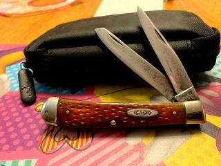 Vintage Case Xx Usa Redbone Trapper Knife 6254 1965 1969