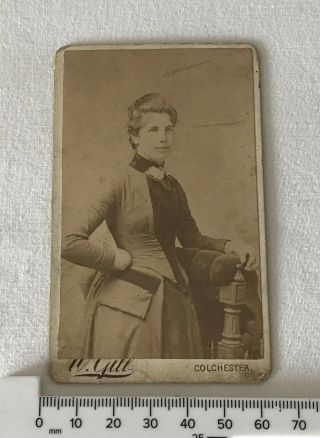 Small Antique Victorian / Edwardian Cabinet Photo By W Gill Colchester - Woman