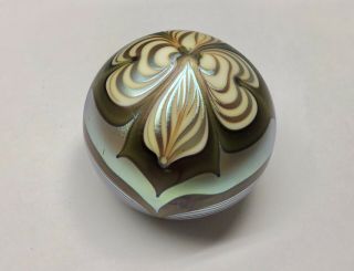 Vintage 1976 Orient And Flume Iridescent Paperweight Signed 2
