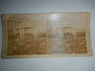 Stereoview Card President Mckinley Inaugural Address Washington Dc March 4 1901