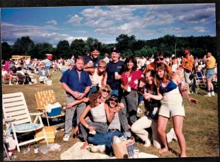 Vintage Photograph Large Group Of People Picnicking At An Event