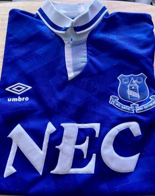 Everton Football Shirt - Home - 1991 1993 - Nec - Umbro - Retro Vintage - Large