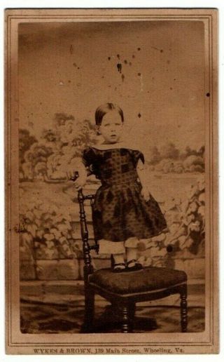 Wv West Virginia Wheeling Nicely Dressed Young Girl Civil War Era Cdv Photo