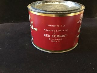 Vintage Keil’s Coffee tin Billings MONT.  rare tin 2