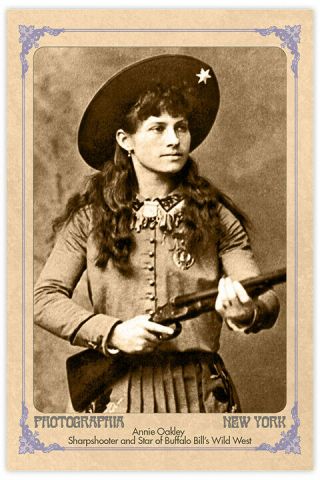 Annie Oakley Old West Sharpshooter Legend Vintage Photograph Cabinet Card Rp