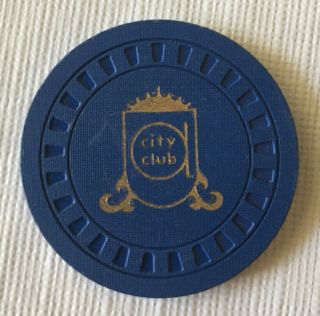 Vintage Illegal Blue Poker Chip - City Club - Albuquerque,  Mexico 1963