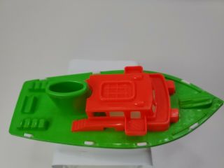 Vintage 1960 ' s Gay Toys Made in USA Plastic Green & Red/Orange Steam/Tug Boat 2