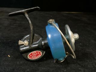 Antique A.  P.  Nettuno Spinning Reel - - Made In Italy - Spool Painted Blue