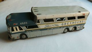 1950s? Vintage Tin Toy Greyhound Bus Scenicruiser 4520 Japan?