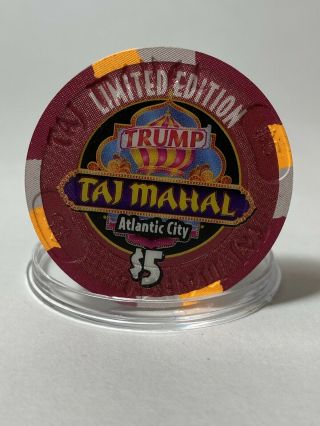 Trump Taj Mahal (limited Edition) $5 Casino Chip: Atlantic City,  W/protector