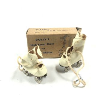 Dolly’s Doll High Laced Shoes Roller Skates Novelty Company Inc 14 - 18” 1950s
