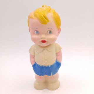 Vintage Rubber Toy - Little Boy With Hands In Pockets - Unmarked