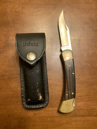 Vintage Buck 110 Usa Pocket Knife And Sheath