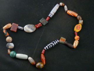 33 Inches Large Tibetan Agate Dzi Beads Prayer Necklace M006