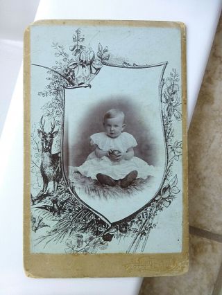 Cabinet Card Photo Lithorgraphy Memorial Card For Sweet Infant