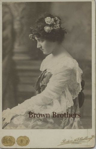 Vintage 1893 Stage Actress Blanche Walsh Cabinet Photo By Baker Art Gallery