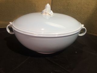 Vintage Lu Ray Pastel Blue Covered Casserole Dish