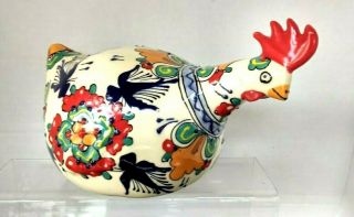 Mexico Hand Painted Ceramic Pottery Colorful Chicken/rooster/hen Figure
