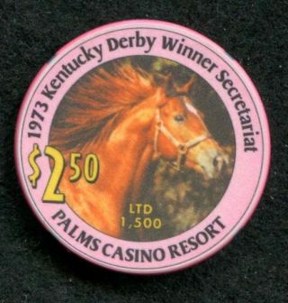 Secretariat 1973 Kentucky Derby Winner Palms $2.  50 Poker Chip Obsolete Las Vegas