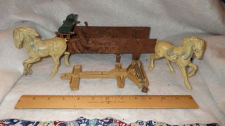 Roy Rogers Chuck Wagon By Ideal - Wagon Bed,  Horses,  Axles,  Seat - - Vintage.
