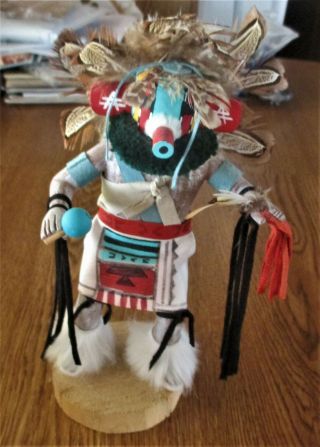 Authentic Signed Vintage Carved Wooden Native American Kachina Doll Dancer 8 1/2