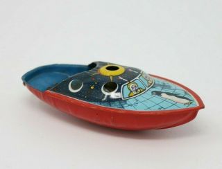 Small Vintage Tin Toy Boat Made In Japan