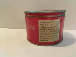 VINTAGE KEYWIND COFFEE TIN CAN BARRINGTON HALL 3