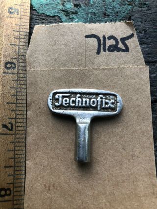 Vintage Small Technofix Key Wind Up Tin Toy Car Old Oem Collectible German - 7125