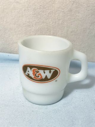 Rare Anchor Hocking A & W Root Beer Advertising Milk Gass Vintage Mug (ma)